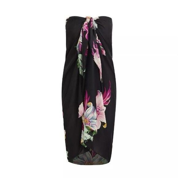 Walter Baker Black Floral Swim Sarong - Picture 2 of 9
